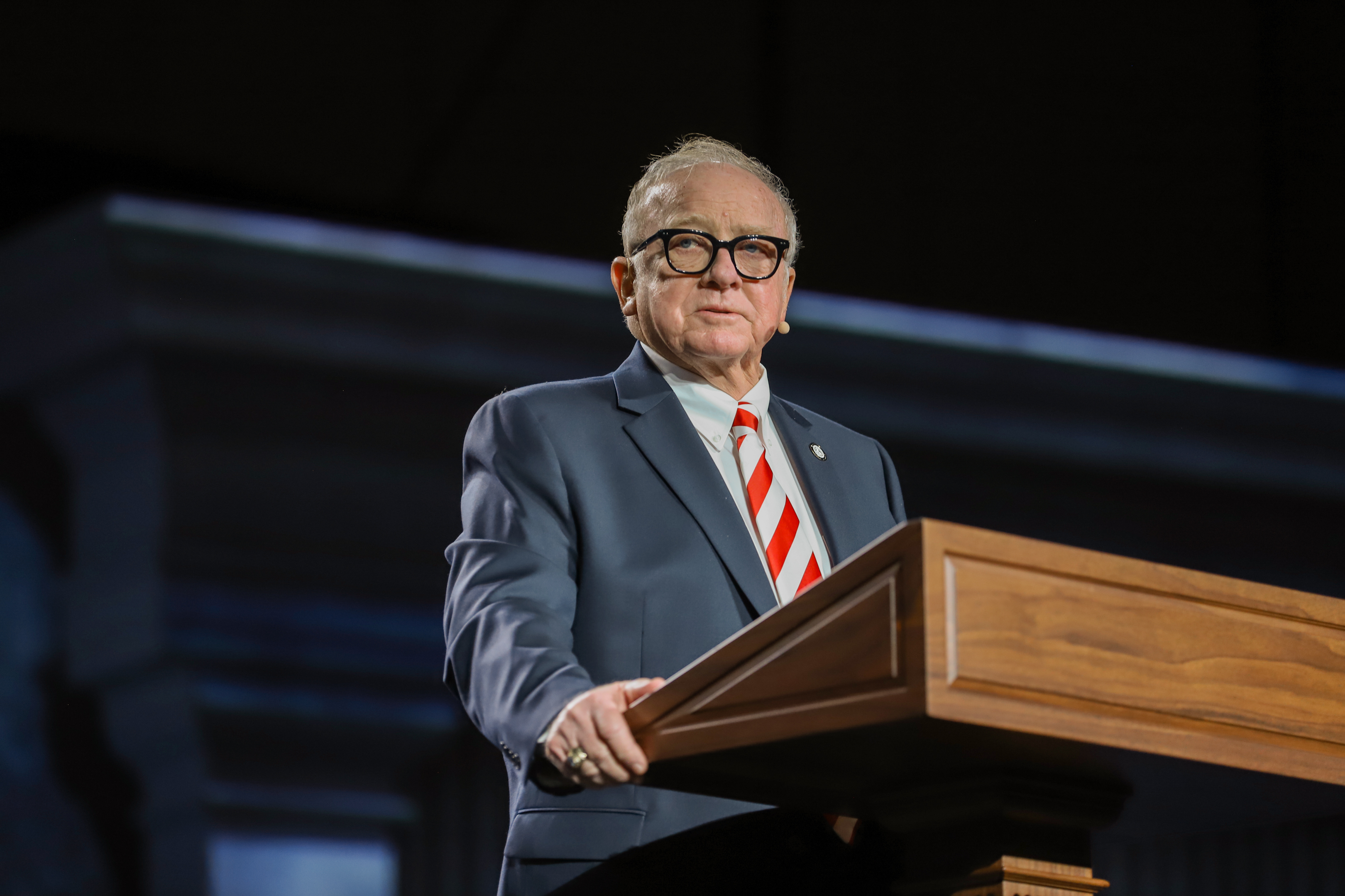 Dr. Harry L. Reeder III preaching at the pulpit